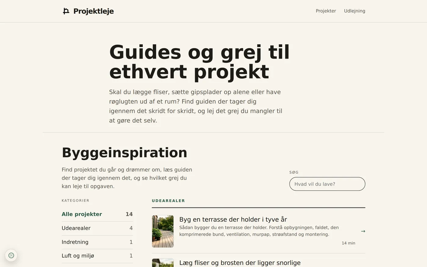 Projektleje, as it looks today